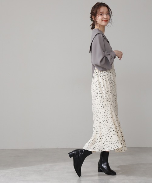 N.（N. Natural Beauty Basic）（エヌエヌナチュラルビューティーベーシック）の「◆デザインドットペプラムスカート（スカート・レディース・ホワイト系その他/ブラック系その他・MEDIUM）」の3枚目の写真