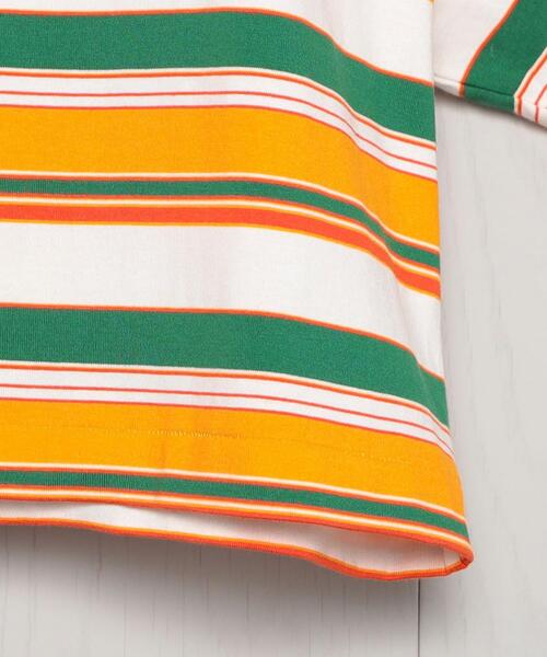 H　BEAUTY&YOUTH UNITED ARROWS（エイチビューティーアンドユースユナイテッドアローズ）の「＜H＞MULTI BORDER LONG SLEEVE T-SHIRT/Tシャツ（Tシャツ/カットソー・レディース・ターコイズブルー/イエロー・FREE）」の11枚目の写真