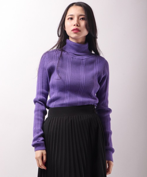極上品！CHANEL BOUTIQUE 紫 タートルネック セーター 極上品！CHANEL BOUTIQUE 紫 タートルネック セーター