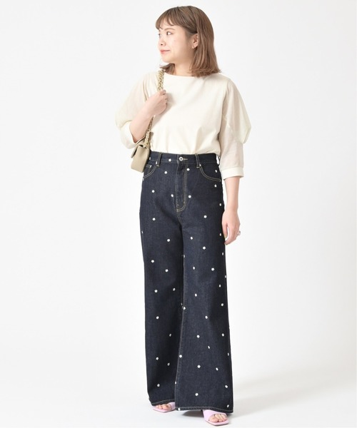 U by SPICK&SPAN（ユーバイスピックアンドスパン）の「タックスリーブ ドッキングプルオーバー◆（Tシャツ/カットソー・レディース・ブラック/ホワイト系その他・FREE）」の5枚目の写真