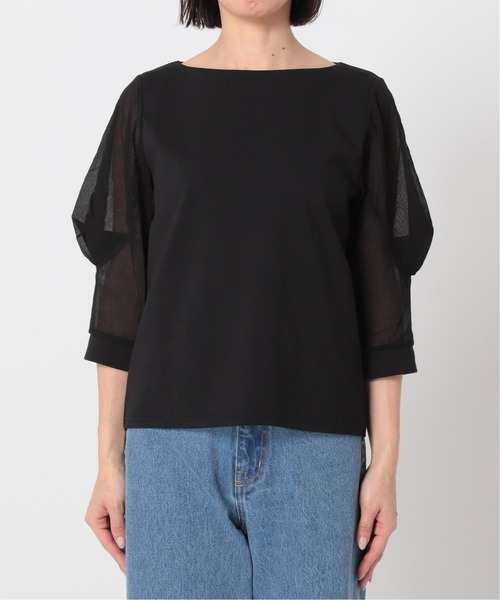 U by SPICK&SPAN（ユーバイスピックアンドスパン）の「タックスリーブ ドッキングプルオーバー◆（Tシャツ/カットソー・レディース・ブラック/ホワイト系その他・FREE）」の13枚目の写真