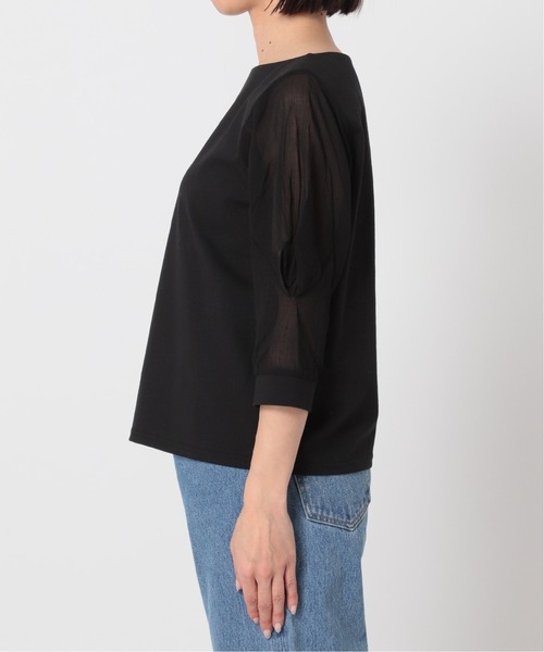 U by SPICK&SPAN（ユーバイスピックアンドスパン）の「タックスリーブ ドッキングプルオーバー◆（Tシャツ/カットソー・レディース・ブラック/ホワイト系その他・FREE）」の14枚目の写真
