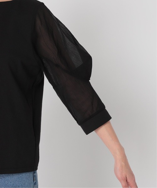 U by SPICK&SPAN（ユーバイスピックアンドスパン）の「タックスリーブ ドッキングプルオーバー◆（Tシャツ/カットソー・レディース・ブラック/ホワイト系その他・FREE）」の18枚目の写真