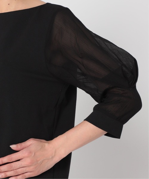 U by SPICK&SPAN（ユーバイスピックアンドスパン）の「タックスリーブ ドッキングプルオーバー◆（Tシャツ/カットソー・レディース・ブラック/ホワイト系その他・FREE）」の19枚目の写真