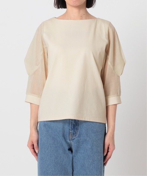 U by SPICK&SPAN（ユーバイスピックアンドスパン）の「タックスリーブ ドッキングプルオーバー◆（Tシャツ/カットソー・レディース・ブラック/ホワイト系その他・FREE）」の21枚目の写真