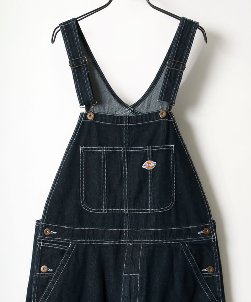 Dickies（ディッキーズ）の「Dickies/ディッキーズ ワイドデニム オーバーオール/サロペット（サロペット/オーバーオール・メンズ・ブラック/インディゴブルー/アイボリー/ワンウォッシュ・S/M/L/XL）」の4枚目の写真