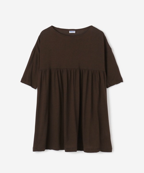 ORCIVAL（オーシバル）の「ORCIVAL | フレアギャザーTシャツ WOMEN（Tシャツ/カットソー・レディース・ダークブラウン/ホワイト/ライトブルー/チャコール・1）」の3枚目の写真