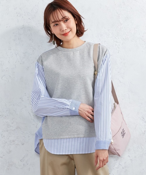 DECOY SINCE 1981(デコイシンスイチキュウハチイチ)の「ストライプドッキングプルオーバー(Tシャツ/カットソー・レディース・ネイビー/ベージュ/グレー・M/LL/L)」の10枚目の写真