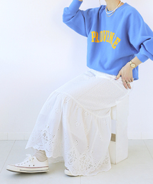 レースパッチワークティアードスカート