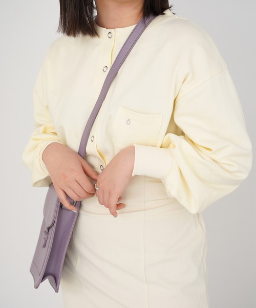 omom sot（オムオムソット）の「カーディガン スウェット コットン裏毛 omom sot（カーディガン/ボレロ・レディース・ブラック/レッド/グリーン/アイボリー・M）」の2枚目の写真