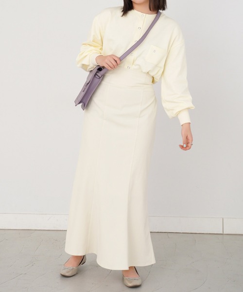 omom sot（オムオムソット）の「カーディガン スウェット コットン裏毛 omom sot（カーディガン/ボレロ・レディース・ブラック/レッド/グリーン/アイボリー・M）」の8枚目の写真