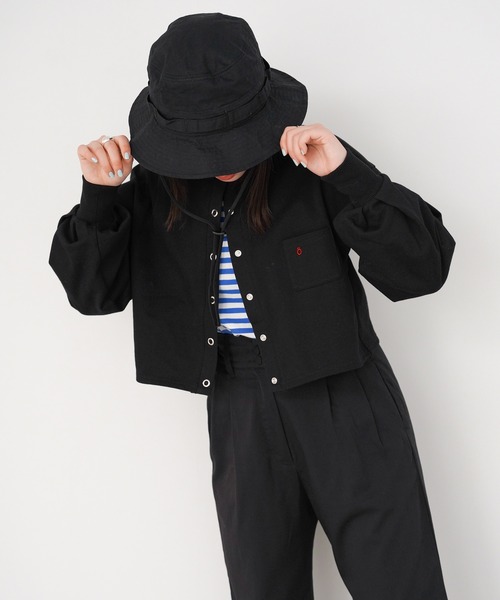 omom sot（オムオムソット）の「カーディガン スウェット コットン裏毛 omom sot（カーディガン/ボレロ・レディース・ブラック/レッド/グリーン/アイボリー・M）」の12枚目の写真