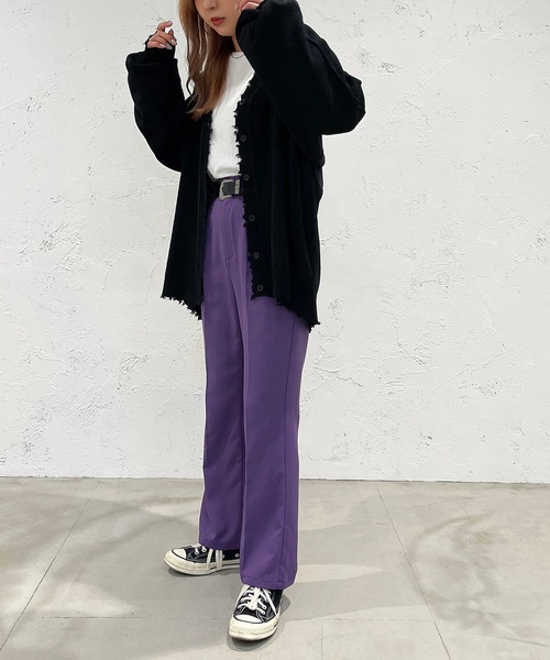 apres jour mignon（アプレジュールミニョン）の「ダメージカーディガン【ZOZOTOWN限定アイテム】（カーディガン/ボレロ・レディース・ブラック/パープル/オレンジ/グリーン/アイボリー・X-LARGE/フリー）」の21枚目の写真