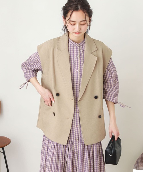 SENSE OF PLACE by URBAN RESEARCH（センスオブプレイスバイアーバンリサーチ）の「ギンガムチェックワンピース(5分袖)（ワンピース・レディース・ブラック系その他/パープル系その他/オレンジ系その他・ONE）」の20枚目の写真