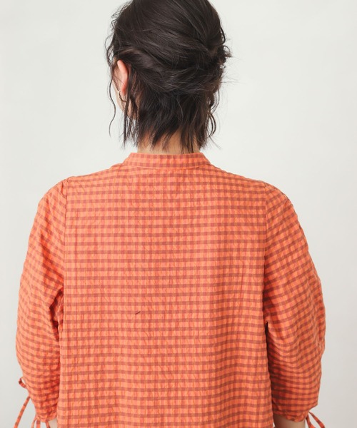 SENSE OF PLACE by URBAN RESEARCH（センスオブプレイスバイアーバンリサーチ）の「ギンガムチェックワンピース(5分袖)（ワンピース・レディース・ブラック系その他/パープル系その他/オレンジ系その他・ONE）」の10枚目の写真