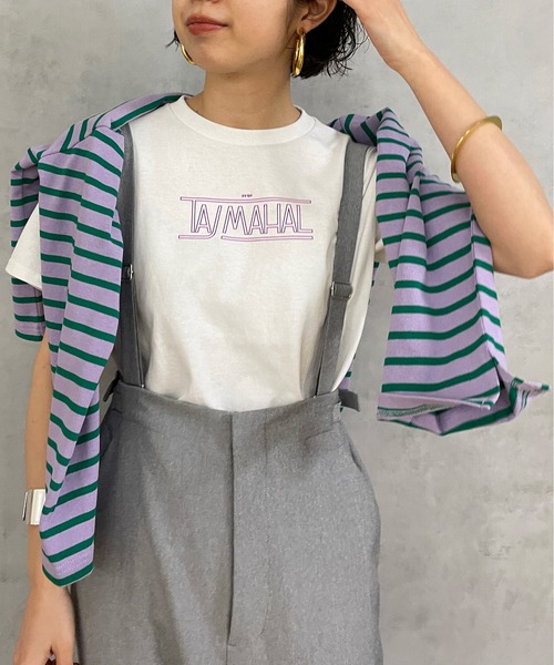 Omekashi(オメカシ)の「ベナレス TAJMAHALTシャツ(Tシャツ/カットソー・レディース・オフホワイト/ピンク/アイボリー・ONE SIZE)」の2枚目の写真
