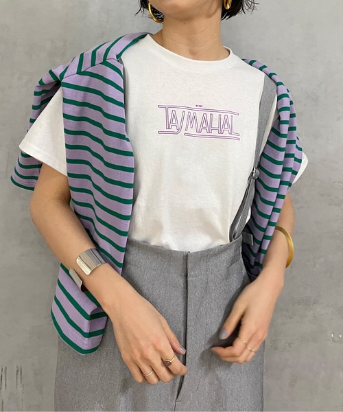 Omekashi(オメカシ)の「ベナレス TAJMAHALTシャツ(Tシャツ/カットソー・レディース・オフホワイト/ピンク/アイボリー・ONE SIZE)」の4枚目の写真