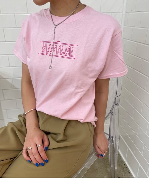 Omekashi(オメカシ)の「ベナレス TAJMAHALTシャツ(Tシャツ/カットソー・レディース・オフホワイト/ピンク/アイボリー・ONE SIZE)」の17枚目の写真