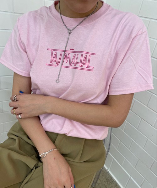 Omekashi(オメカシ)の「ベナレス TAJMAHALTシャツ(Tシャツ/カットソー・レディース・オフホワイト/ピンク/アイボリー・ONE SIZE)」の11枚目の写真