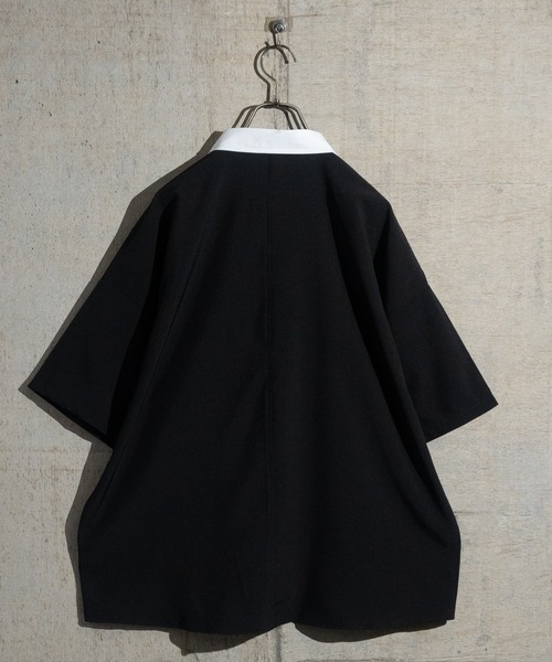 JOHN'S CLOSET（ジョンズクローゼット）の「【i】ポリストレッチクレリックシャツ 半袖（シャツ/ブラウス・メンズ・ホワイト/チャコールグレー/グレイッシュベージュ/グリーン/サックスブルー/ブラック/ネイビー/パープル・MEDIUM/LARGE/X-LARGE）」の16枚目の写真