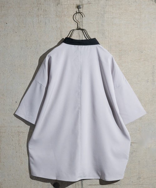 JOHN'S CLOSET（ジョンズクローゼット）の「【i】ポリストレッチクレリックシャツ 半袖（シャツ/ブラウス・メンズ・ホワイト/チャコールグレー/グレイッシュベージュ/グリーン/サックスブルー/ブラック/ネイビー/パープル・MEDIUM/LARGE/X-LARGE）」の18枚目の写真