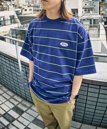 【BEN DAVIS/ベンデイヴィス】 別注オーバルワッペンワンポイントロゴボーダーT/ユニセックス