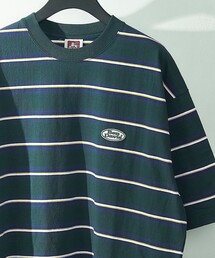 BEN DAVIS | ▽【BEN DAVIS/ベンデイヴィス】 別注オーバルワッペンワンポイントロゴボーダーT/ユニセックス(Tシャツ/カットソー)