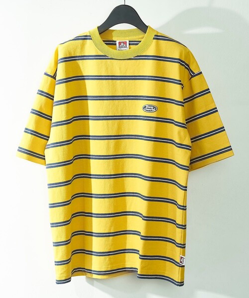 BEN DAVIS（ベンデイビス）の「【BEN DAVIS/ベンデイヴィス】 別注オーバルワッペンワンポイントロゴボーダーT/ユニセックス（Tシャツ/カットソー・レディース・グリーン/チャコール/パープル/イエロー・SMALL/MEDIUM/LARGE/X-LARGE）」の8枚目の写真