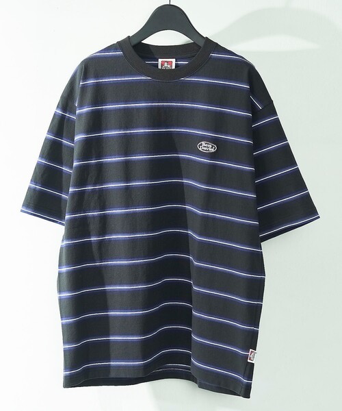 BEN DAVIS（ベンデイビス）の「【BEN DAVIS/ベンデイヴィス】 別注オーバルワッペンワンポイントロゴボーダーT/ユニセックス（Tシャツ/カットソー・レディース・グリーン/チャコール/パープル/イエロー・SMALL/MEDIUM/LARGE/X-LARGE）」の9枚目の写真