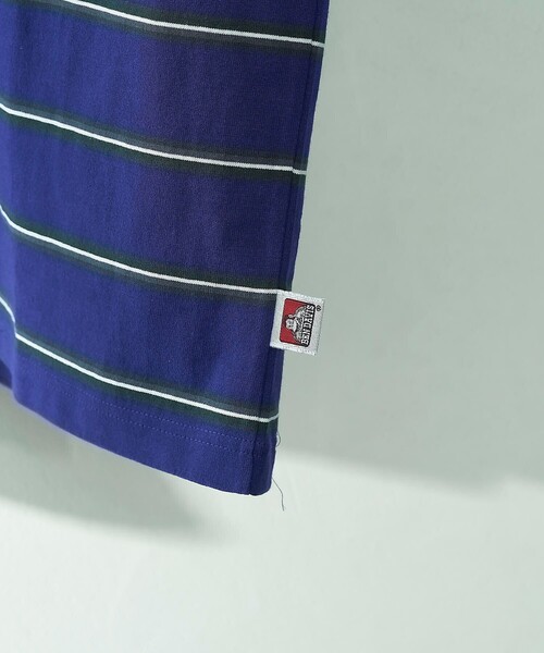 BEN DAVIS（ベンデイビス）の「【BEN DAVIS/ベンデイヴィス】 別注オーバルワッペンワンポイントロゴボーダーT/ユニセックス（Tシャツ/カットソー・レディース・グリーン/チャコール/パープル/イエロー・SMALL/MEDIUM/LARGE/X-LARGE）」の16枚目の写真