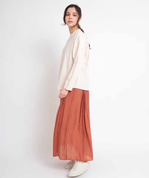 RNA-N（アールエヌエーエヌ）の「M1825 リサイクルコットンデザインロングスリーブTee（Tシャツ/カットソー・レディース・ホワイト/ダークカーキ/スミクロ・MEDIUM）」の8枚目の写真