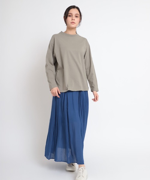 RNA-N（アールエヌエーエヌ）の「M1825 リサイクルコットンデザインロングスリーブTee（Tシャツ/カットソー・レディース・ホワイト/ダークカーキ/スミクロ・MEDIUM）」の12枚目の写真