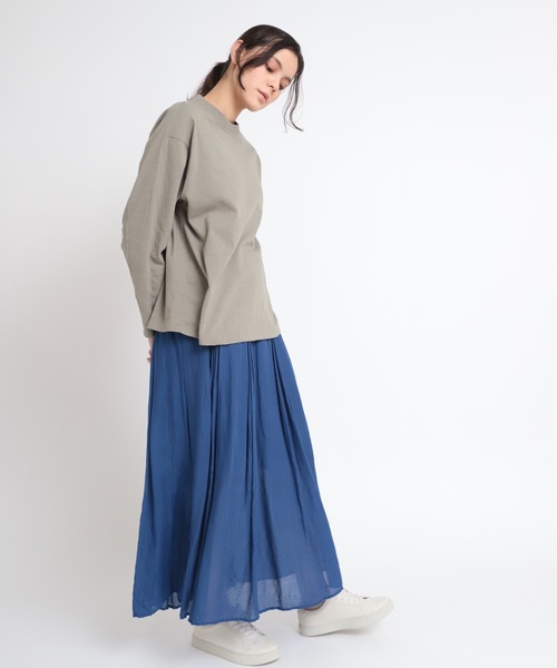 RNA-N（アールエヌエーエヌ）の「M1825 リサイクルコットンデザインロングスリーブTee（Tシャツ/カットソー・レディース・ホワイト/ダークカーキ/スミクロ・MEDIUM）」の13枚目の写真