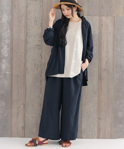 osharewalker（オシャレウォーカー）の「【廃盤】『レース切替ドルマンカットソー』（Tシャツ/カットソー・レディース・ベージュ/ミント/ラベンダー/ナチュラル/チャコール・FREE）」の20枚目の写真