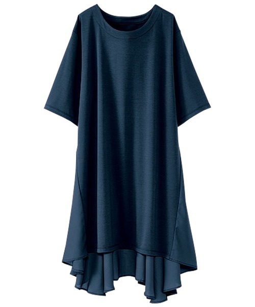 BELLUNA PLUS（ベルーナ）の「バックジョーゼット切替チュニック（チュニック・レディース・グリーン/ネイビー/ワイン/ターコイズブルー・LARGE/MEDIUM/X-LARGE）」の13枚目の写真