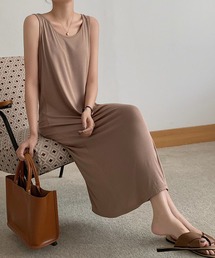 ロングワンピース ノースリーブ