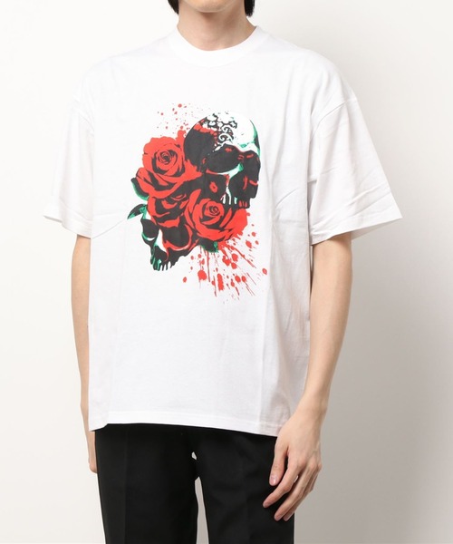 Saturdays NYC(サタデーズ ニューヨークシティ )の「EVERLAST x BEDWIN Skul Rose Tee(Tシャツ/カットソー・メンズ・ホワイト/ブルー・S/M/L/XL)」の1枚目の写真