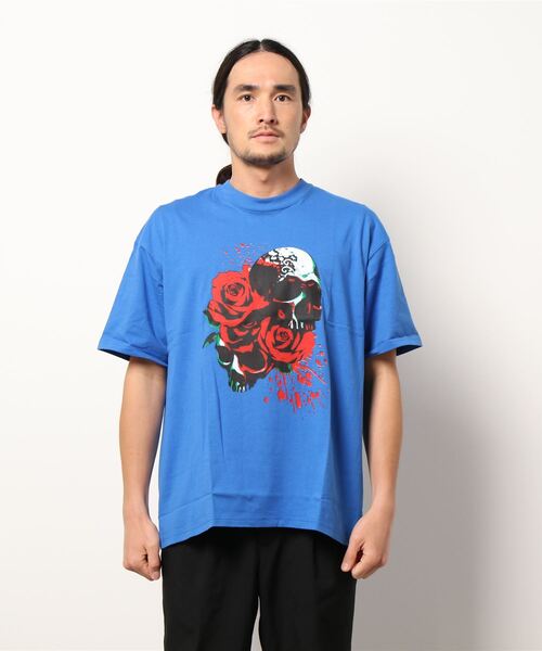 Saturdays NYC(サタデーズ ニューヨークシティ )の「EVERLAST x BEDWIN Skul Rose Tee(Tシャツ/カットソー・メンズ・ホワイト/ブルー・S/M/L/XL)」の8枚目の写真