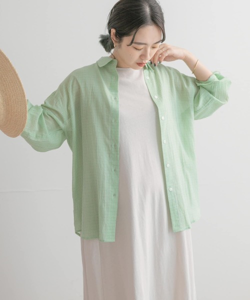 ITEMS URBANRESEARCH（アイテムズ アーバンリサーチ）の「フレアカットワンピース（ワンピース・レディース・グリーン/グレー/オフホワイト・FREE）」の6枚目の写真