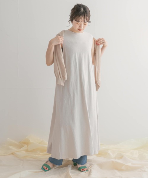 ITEMS URBANRESEARCH（アイテムズ アーバンリサーチ）の「フレアカットワンピース（ワンピース・レディース・グリーン/グレー/オフホワイト・FREE）」の8枚目の写真