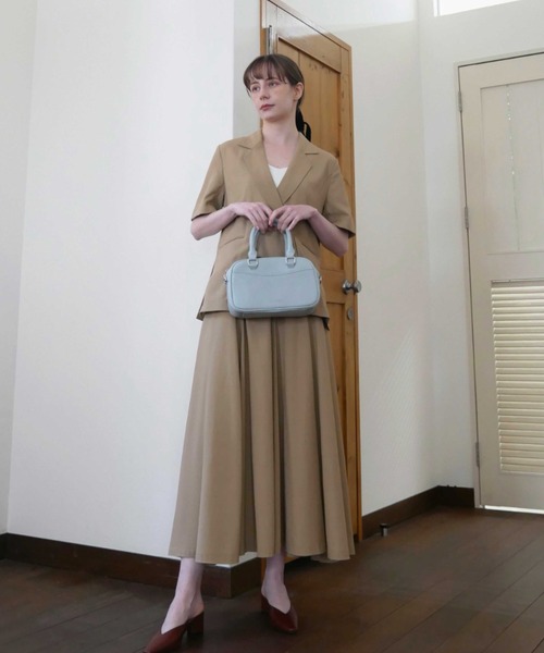 Reurie'（レウリィ）の「半袖ジャケット（セットアップ対応）（テーラードジャケット・レディース・アイボリー/ベージュ・FREE）」の9枚目の写真