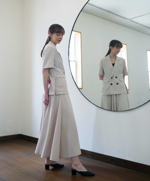 Reurie'（レウリィ）の「半袖ジャケット（セットアップ対応）（テーラードジャケット・レディース・アイボリー/ベージュ・FREE）」の22枚目の写真