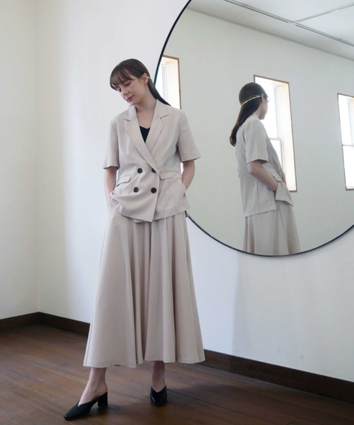 Reurie'（レウリィ）の「半袖ジャケット（セットアップ対応）（テーラードジャケット・レディース・アイボリー/ベージュ・FREE）」の20枚目の写真