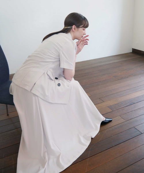 Reurie'（レウリィ）の「半袖ジャケット（セットアップ対応）（テーラードジャケット・レディース・アイボリー/ベージュ・FREE）」の18枚目の写真