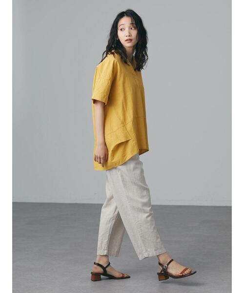 CRAFT STANDARD BOUTIQUE（クラフトスタンダードブティック）の「綿麻スキッパーチュニック　＊（シャツ/ブラウス・レディース・ブラック/オフホワイト/カーキ/マスタード・FREE）」の9枚目の写真