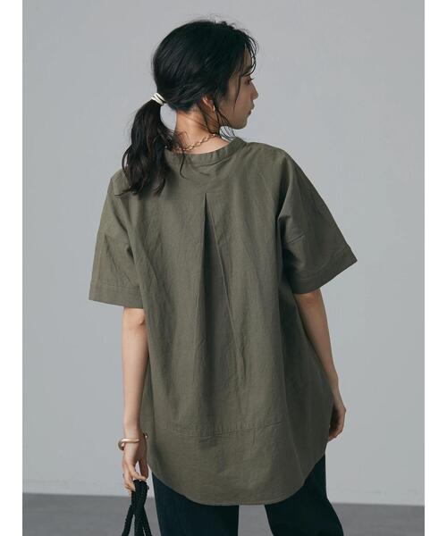 CRAFT STANDARD BOUTIQUE（クラフトスタンダードブティック）の「綿麻スキッパーチュニック　＊（シャツ/ブラウス・レディース・ブラック/オフホワイト/カーキ/マスタード・FREE）」の13枚目の写真