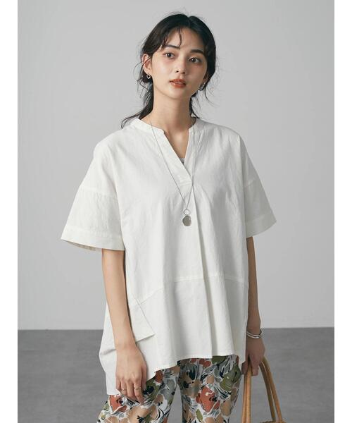 CRAFT STANDARD BOUTIQUE（クラフトスタンダードブティック）の「綿麻スキッパーチュニック　＊（シャツ/ブラウス・レディース・ブラック/オフホワイト/カーキ/マスタード・FREE）」の17枚目の写真