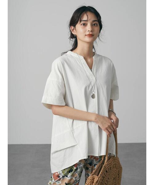 CRAFT STANDARD BOUTIQUE（クラフトスタンダードブティック）の「綿麻スキッパーチュニック　＊（シャツ/ブラウス・レディース・ブラック/オフホワイト/カーキ/マスタード・FREE）」の18枚目の写真