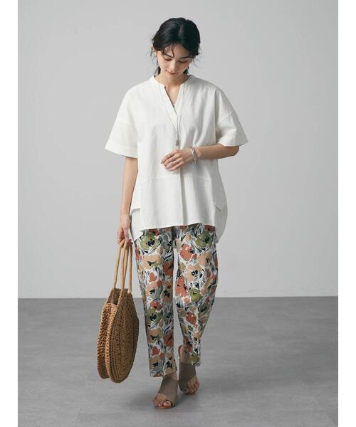 CRAFT STANDARD BOUTIQUE（クラフトスタンダードブティック）の「綿麻スキッパーチュニック　＊（シャツ/ブラウス・レディース・ブラック/オフホワイト/カーキ/マスタード・FREE）」の20枚目の写真