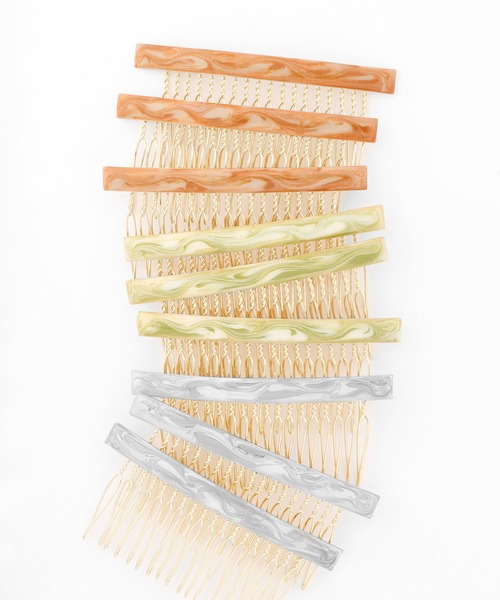 ANEMONE（アネモネ）の「マーブルスクエアコーム（その他ヘアアクセサリー・レディース・ホワイト/グリーン/オレンジ・FREE）」の5枚目の写真